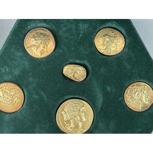 158 - Mailink Coin Collection Copies of Ancient Coins with Gold Plating.