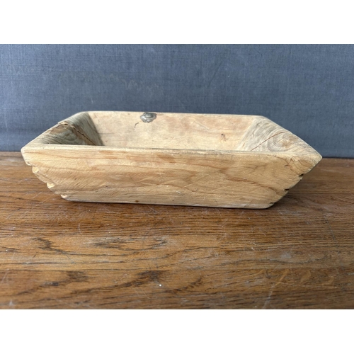 190 - Cyprus Traditional Wooden Decorative Miniature Bread Kneading Bowl (25cm W.)