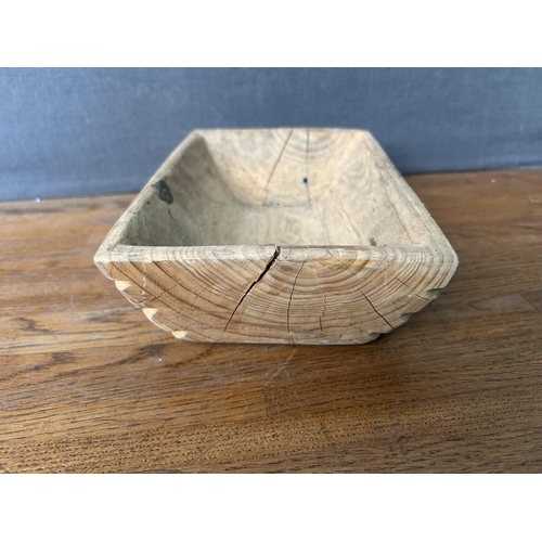 190 - Cyprus Traditional Wooden Decorative Miniature Bread Kneading Bowl (25cm W.)