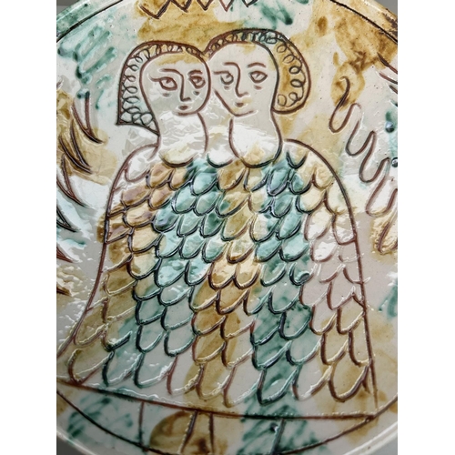 231 - Cyprus Handmade Museum Copy Plate by Cypriot Artist 'Photini' and Handmade Aradippou Municipality Po... 