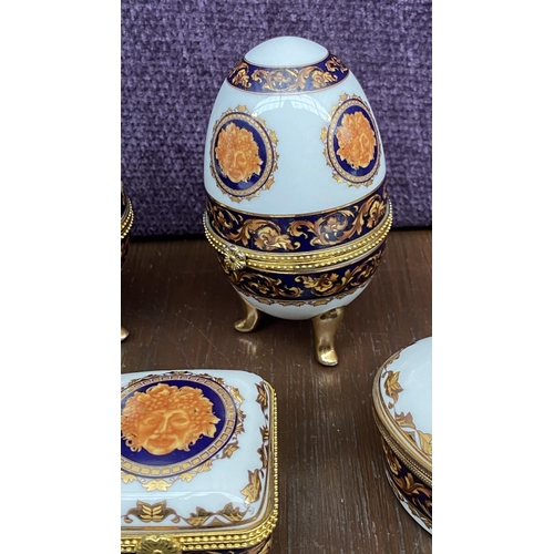 200 - x6 Beautiful Limoges Style Trinket Boxes, Different Shapes and Sizes, Most Popular Egg Shaped and Ot... 