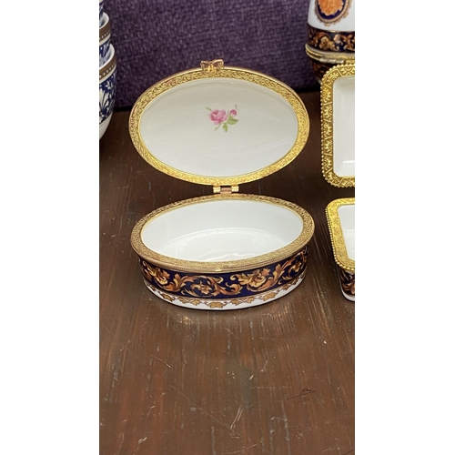 200 - x6 Beautiful Limoges Style Trinket Boxes, Different Shapes and Sizes, Most Popular Egg Shaped and Ot... 