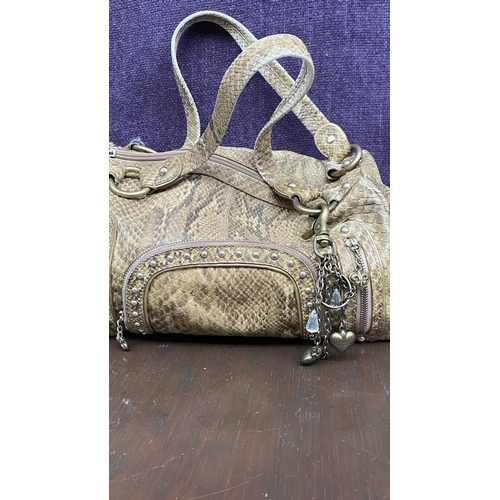 400 - x2 Vintage Handbags, x1 Brown Leather with Crocodile-Embossed Pattern Together with Kathy Van Zeelan... 