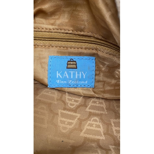400 - x2 Vintage Handbags, x1 Brown Leather with Crocodile-Embossed Pattern Together with Kathy Van Zeelan... 