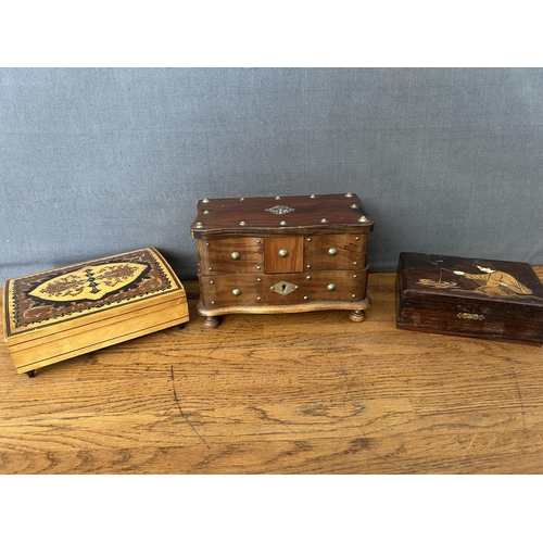 150 - x3 Vintage Wooden Jewelry Boxes