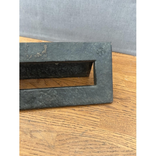 219 - Vintage Cast Iron Letter Box Plate