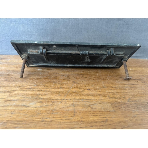 219 - Vintage Cast Iron Letter Box Plate