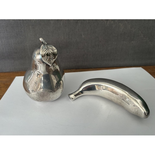 356 - Silver 925 Vintage Decorative Pear & Banana