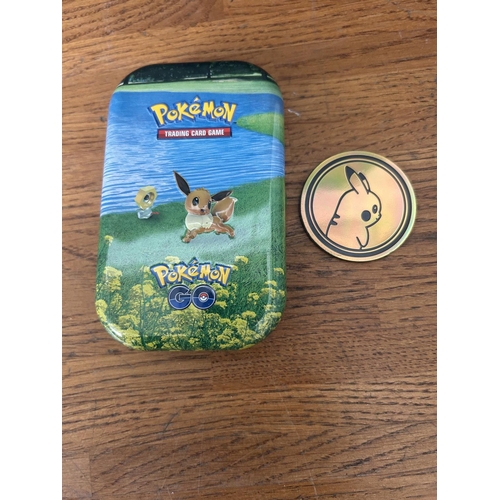372 - Large Collection of 43 Pokemon Cards, Pokemon Mini Tin and Pokemon Pikachu Gold Coin