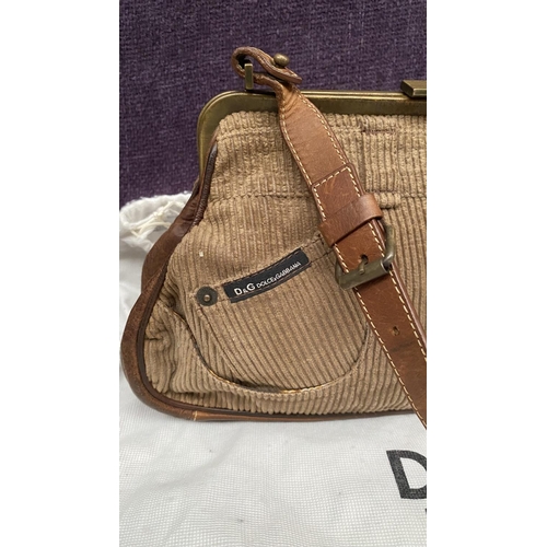 154 - Dolce Gabbana Corduroy and Leather Shoulder Bag in Trouser Shape Original