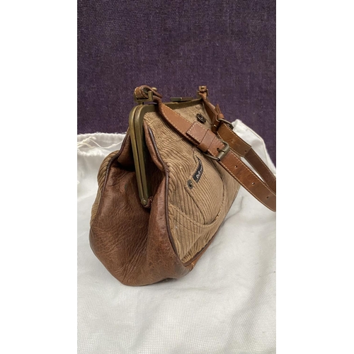 154 - Dolce Gabbana Corduroy and Leather Shoulder Bag in Trouser Shape Original