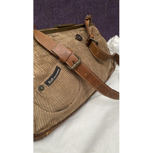 154 - Dolce Gabbana Corduroy and Leather Shoulder Bag in Trouser Shape Original