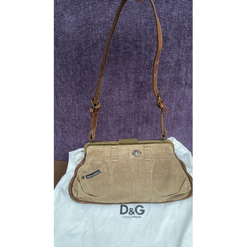 154 - Dolce Gabbana Corduroy and Leather Shoulder Bag in Trouser Shape Original