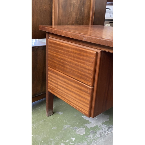 165 - Vintage 1960's Danish Style Modern Desk with 2 Drawers on The Left Side (126 W. x 65 d. x 75cm H.)