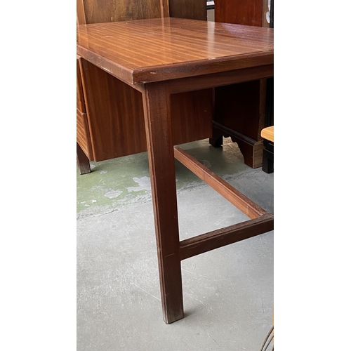 165 - Vintage 1960's Danish Style Modern Desk with 2 Drawers on The Left Side (126 W. x 65 d. x 75cm H.)