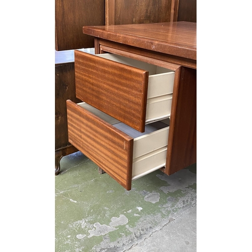 165 - Vintage 1960's Danish Style Modern Desk with 2 Drawers on The Left Side (126 W. x 65 d. x 75cm H.)