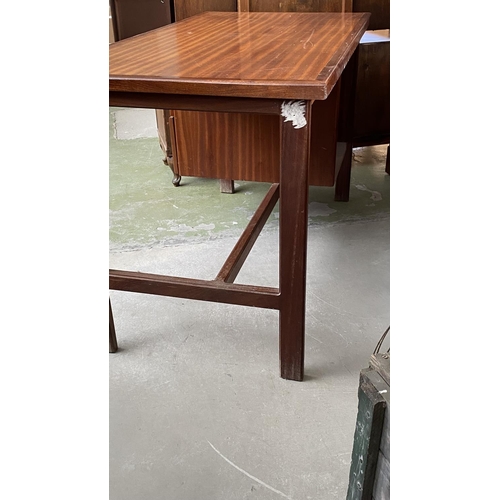 165 - Vintage 1960's Danish Style Modern Desk with 2 Drawers on The Left Side (126 W. x 65 d. x 75cm H.)