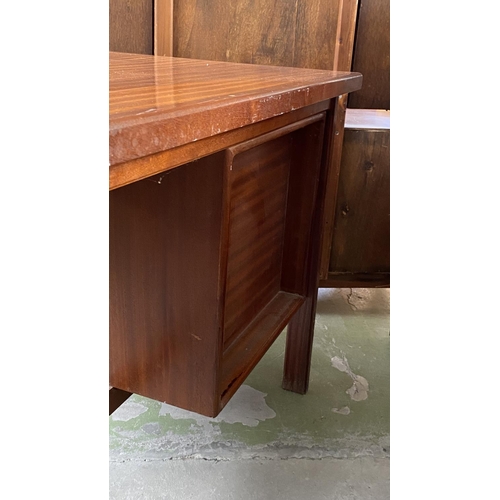 165 - Vintage 1960's Danish Style Modern Desk with 2 Drawers on The Left Side (126 W. x 65 d. x 75cm H.)