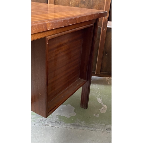 165 - Vintage 1960's Danish Style Modern Desk with 2 Drawers on The Left Side (126 W. x 65 d. x 75cm H.)