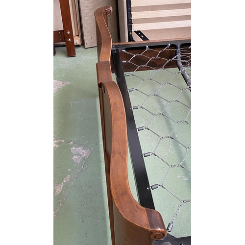 166 - Large Beautiful Walnut Single Bed Frame Together with 2 Matching Bedside Tables (Missing x1 Handle -... 