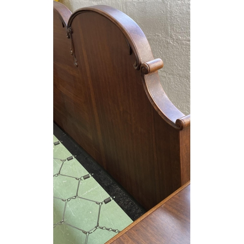 166 - Large Beautiful Walnut Single Bed Frame Together with 2 Matching Bedside Tables (Missing x1 Handle -... 