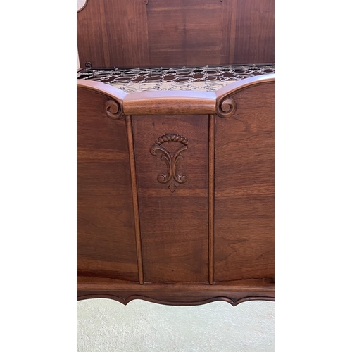 166 - Large Beautiful Walnut Single Bed Frame Together with 2 Matching Bedside Tables (Missing x1 Handle -... 