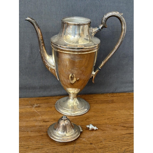198 - Concord Silver International 4-Piece Tea Set of Silver Plated Serving Tray with Matching Coffee Pot,... 
