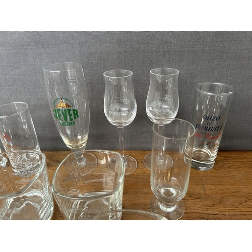 228 - Collection of Spirit Advert Glasses