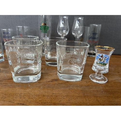 228 - Collection of Spirit Advert Glasses