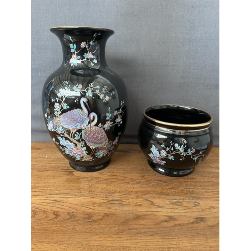 395 - Far Eastern Porcelain Vase and Bowl