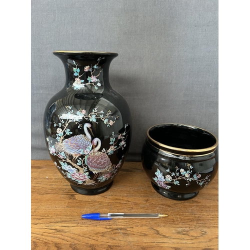 395 - Far Eastern Porcelain Vase and Bowl