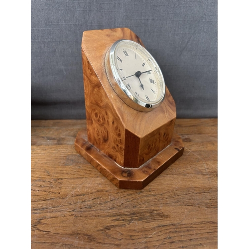 405 - Brass Carriage and Walnut Clocks (x2pcs)
