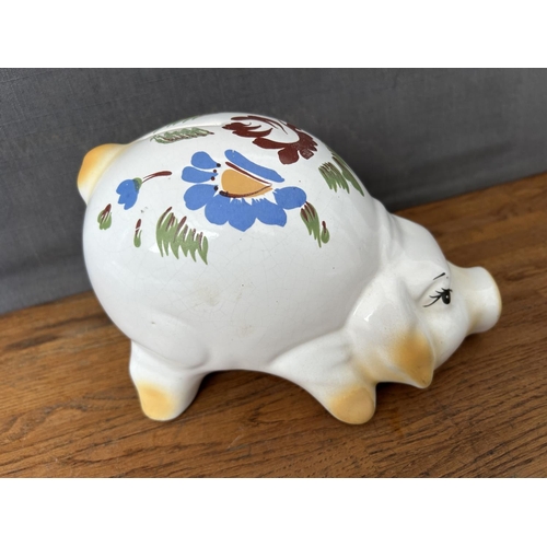 138 - Large Collectible Piggy Bank Together with Eagle Figurine