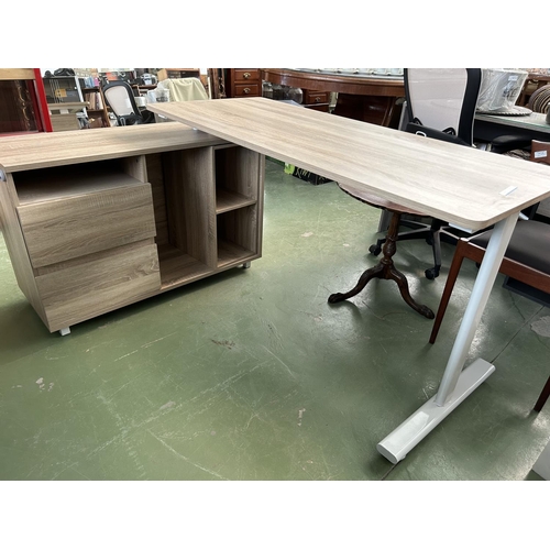 149 - Wooden and Metal Office Desk with Extension