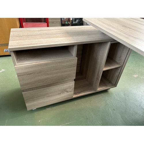 149 - Wooden and Metal Office Desk with Extension