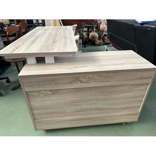 149 - Wooden and Metal Office Desk with Extension