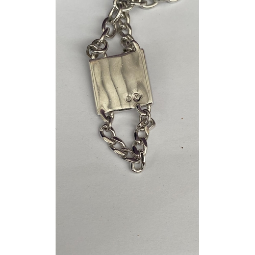 130 - Swarovski Case Padlock Design Pendant with Clear Crystals Pave Necklace