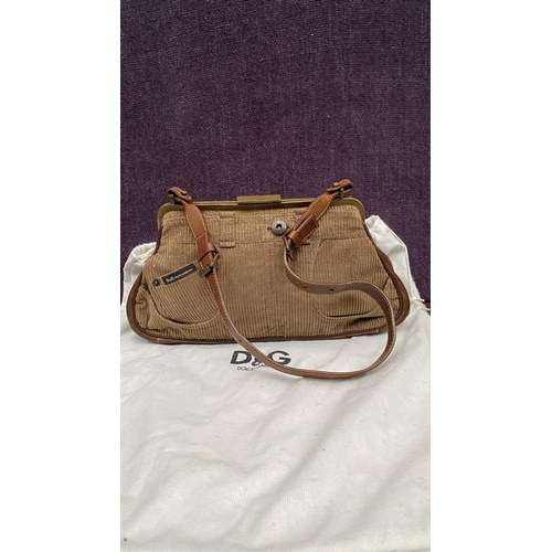 249 - Dolce Gabbana Corduroy and Leather Shoulder Bag in Trouser Shape Original
