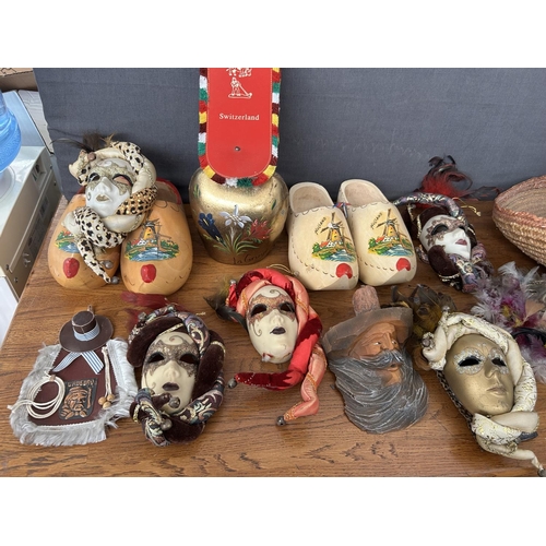 240 - Collection of Mostly Holland Ornaments/Masks and Qty of Hats
