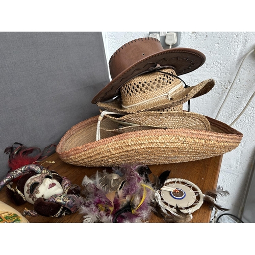 240 - Collection of Mostly Holland Ornaments/Masks and Qty of Hats