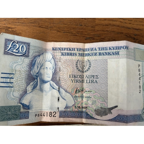 317 - x3 Vintage Collectible Cyprus Banknotes