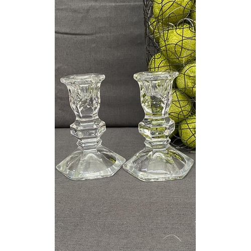 133 - x2 Royal Doulton Candle Sticks Together with Sugar Bowl and Basket Full of Beaded Pear Baubles, Chri... 