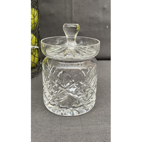 133 - x2 Royal Doulton Candle Sticks Together with Sugar Bowl and Basket Full of Beaded Pear Baubles, Chri... 