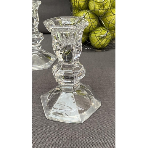 133 - x2 Royal Doulton Candle Sticks Together with Sugar Bowl and Basket Full of Beaded Pear Baubles, Chri... 