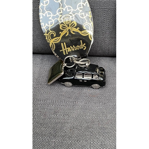 163 - Harrods Collectibles Incl. Jointed Bear, Black Taxi Cub Keyring, Address Book and English Blue Chees... 