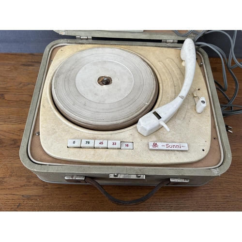337 - Vintage 1950's German Portable Record Player (Untested)