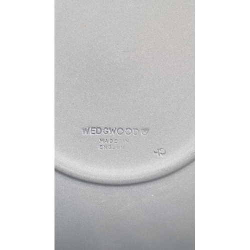 143 - x2 Wedgwood Blue Jasperware Spade Dish/Heart Ring Dish Together with Blue Fluted Candy Tray (Unused,... 