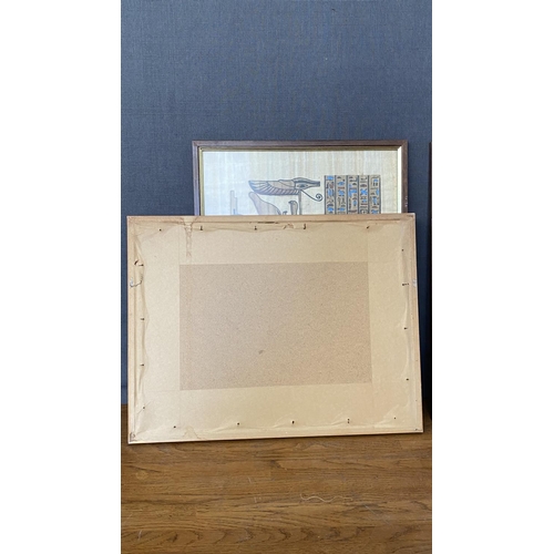 320 - x4 Vintage Old Art Framed Egyptian Papyrus Paintings (42 x 32cm/each)