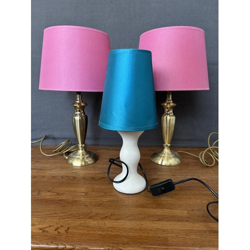 164 - x2 Pink BHS Table Lamps and x1 Small - Taken Back 25/11/2025