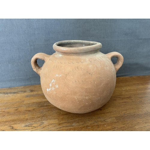 265 - Vintage Pottery Jar (Tavas) with 2 Handles